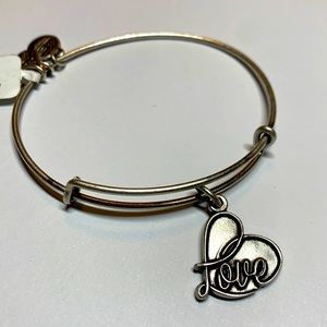 Alex and Ani Love silver bracelet